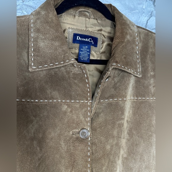 Denim&Co | Women’s Brown Leather Western Jacket w/Saddle Stitching, Size M - Picture 3 of 13